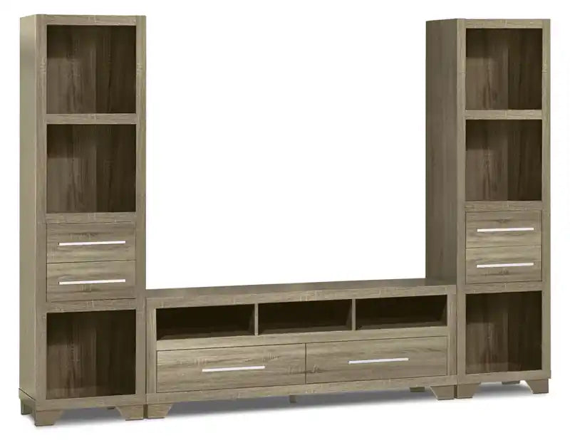 Glendale 99 3-Piece Entertainment Centre with Storage and Cable Management for TVs up to 65- Grey