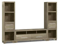 Glendale 99 3-Piece Entertainment Centre with Storage and Cable Management for TVs up to 65- Grey