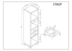 Meuble télé 3 pièces de 99 po avec gestion des câbles pour téléviseurs jusqu'à 65 po – MDF gris
