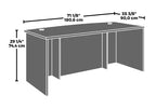 Bureau commercial de 180 cm avec plateau en mélamine de 2,5 cm, gestion des câbles et œillets passe-câbles – Cerisier classique