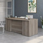 Bureau commercial de 180 cm avec plateau en mélamine de 2,5 cm, gestion des câbles et œillets passe-câbles – Cerisier classique