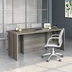 Bureau commercial de 180 cm avec plateau en mélamine de 2,5 cm, gestion des câbles et œillets passe-câbles – Cerisier classique
