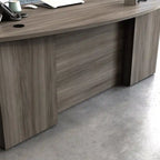 Bureau commercial de 180 cm avec plateau en mélamine de 2,5 cm, gestion des câbles et œillets passe-câbles – Cerisier classique