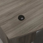 Bureau commercial de 180 cm avec plateau en mélamine de 2,5 cm, gestion des câbles et œillets passe-câbles – Cerisier classique