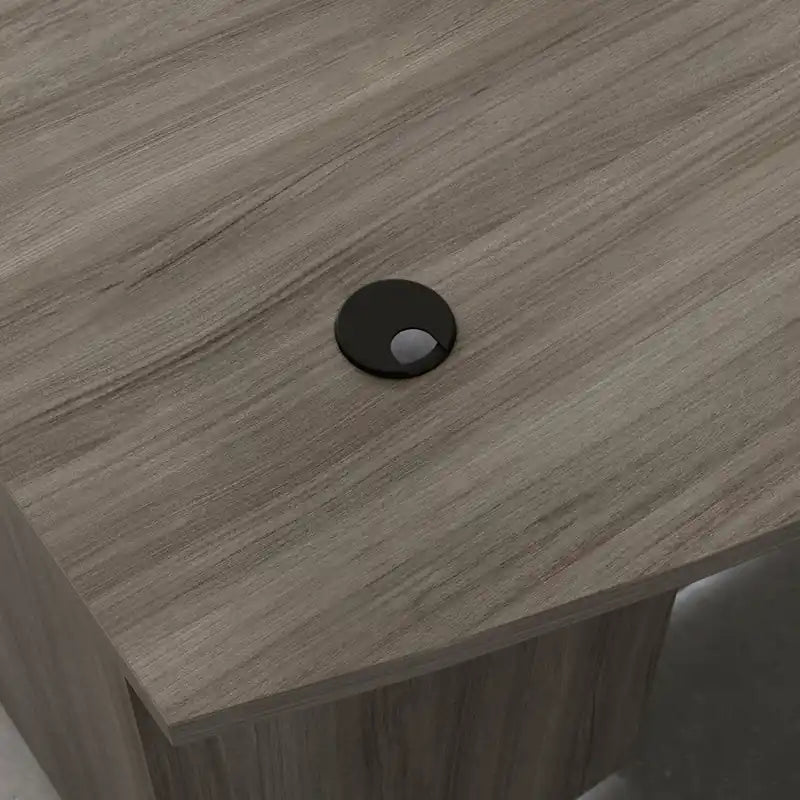 Bureau commercial de 180 cm avec plateau en mélamine de 2,5 cm, gestion des câbles et œillets passe-câbles – Cerisier classique