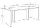 Bureau commercial de 180 cm avec plateau en mélamine de 2,5 cm, gestion des câbles et œillets passe-câbles – Cerisier classique