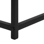 Table console moderne de 31,5 po avec plateau en stratifié imitation marbre et cadre en métal noir ouvert – Console d'entrée