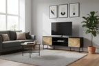 Archer 71 Modern TV Stand with Storage and Cable Management for TVs up to 80- Black and Brown Two