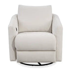 Fauteuil inclinable pivotant motorisé en tissu Cindy Crawford Home Aspen 33,5 avec repose-pieds motorisé - Albâtre