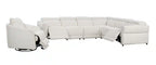 Fauteuil inclinable pivotant motorisé en tissu Cindy Crawford Home Aspen 33,5 avec repose-pieds motorisé - Albâtre