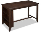 Ensemble de salle à manger Astoria 5 pièces hauteur comptoir avec table et 4 tabourets, étagères intégrées, 60 po L