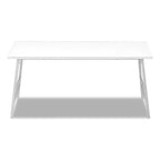 Table basse moderne Atlas 40 - Plateau blanc avec pieds en métal gris