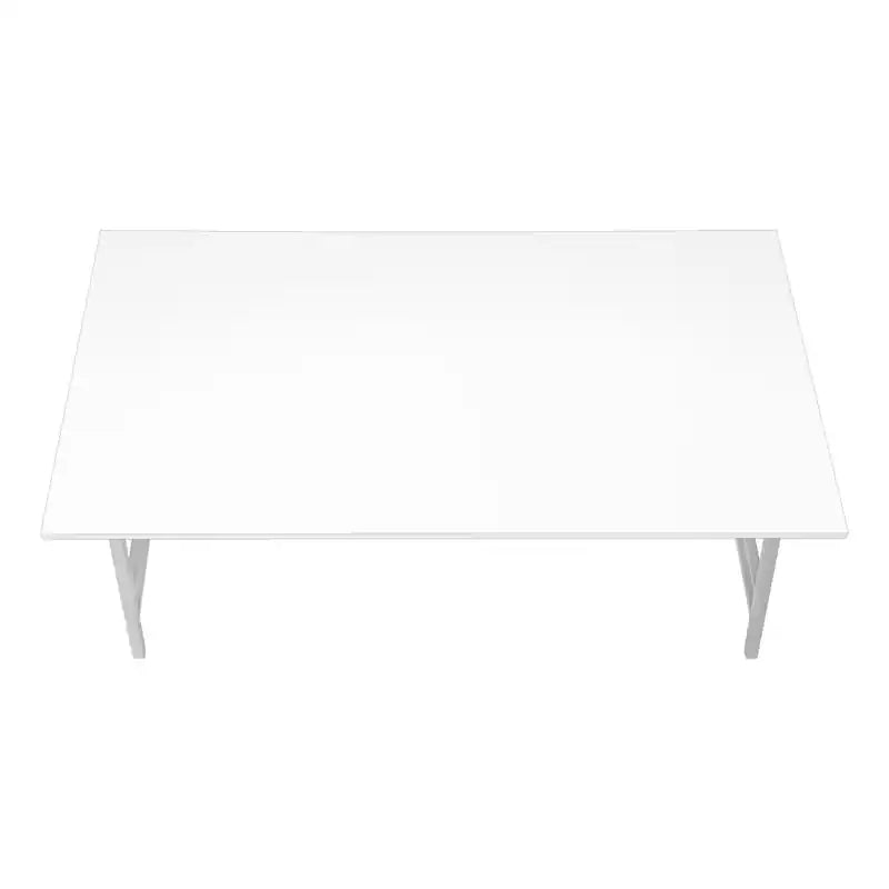 Table basse moderne Atlas 40 - Plateau blanc avec pieds en métal gris