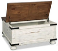 Benjy 36 Rustic Coffee Table Trunk with Storage - Two Tone Wood
