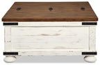 Benjy 36 Table basse rustique avec rangement – Bois bicolore