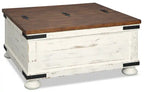 Benjy 36 Table basse rustique avec rangement – Bois bicolore