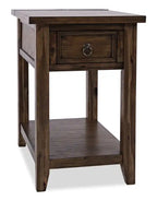 Table d'appoint Branson 16 avec rangement, étagère et port USB