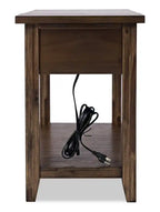 Table d'appoint Branson 16 avec rangement, étagère et port USB