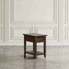 Table d'appoint Branson 16 avec rangement, étagère et port USB