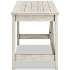 Bureau d'ordinateur moderne de 60 po de style campagnard avec 2 tiroirs – Fini blanchi, base à tréteaux