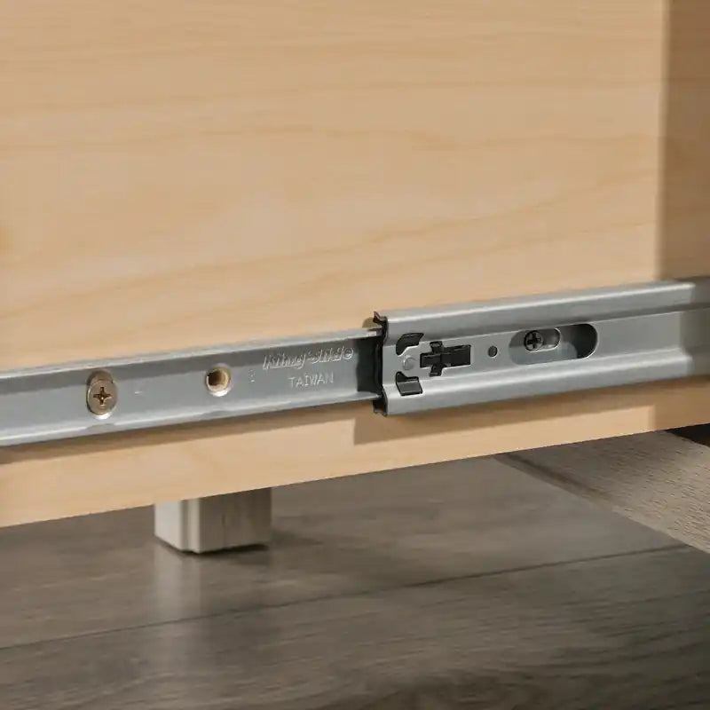 Bureau informatique de qualité commerciale de 150 cm avec 2 tiroirs, un classeur et une étagère réglable – Chêne cendré, garantie de 5 ans