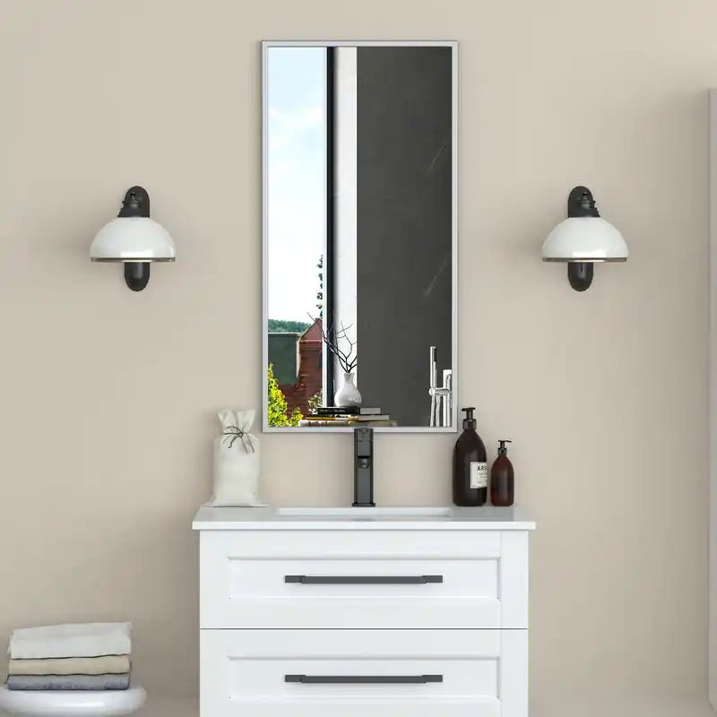Miroir Border Argent 36