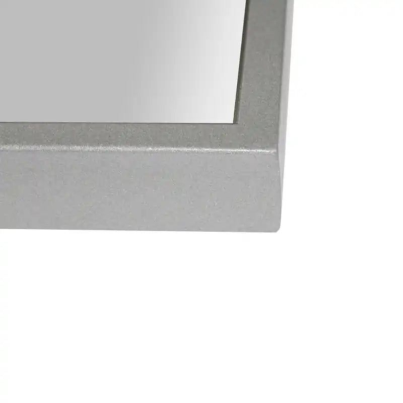 Miroir mural rectangulaire 32" x 24" avec cadre en métal argenté – Décoration moderne pour salle de bain, chambre ou couloir
