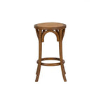 Tabouret de bar en rotin sans dossier, hauteur d'assise 61 cm, brun noyer – Bois massif, capacité 125 kg