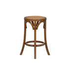 Tabouret de bar en rotin sans dossier, hauteur d'assise 61 cm, brun noyer – Bois massif, capacité 125 kg