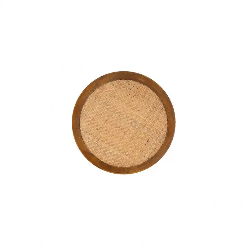 Tabouret de bar en rotin sans dossier, hauteur d'assise 61 cm, brun noyer – Bois massif, capacité 125 kg