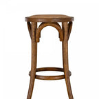 Tabouret de bar en rotin sans dossier, hauteur d'assise 61 cm, brun noyer – Bois massif, capacité 125 kg