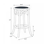 Tabouret de bar en rotin sans dossier, hauteur d'assise 61 cm, brun noyer – Bois massif, capacité 125 kg