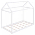 Susan Easy-clean Design Solid Wood House Bed With Roof Frame, Twin Size