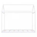 Lit cabane simple pour enfant avec cadre de toit – Pin blanc et bois d'ingénierie, design facile à nettoyer