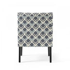 Fauteuil d'appoint Oliver en tissu effet lin avec pieds en hévéa – Bleu et gris
