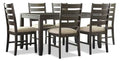 Rokane 7pc Dining Set with Table & 6 Chairs, 60W