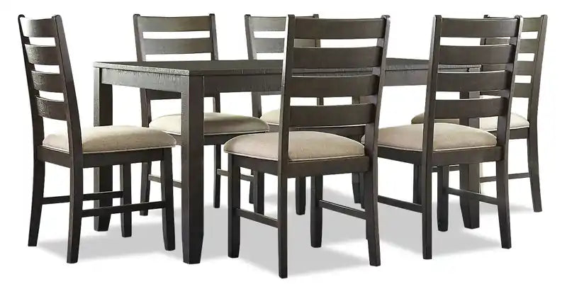Rokane 7pc Dining Set with Table & 6 Chairs, 60W
