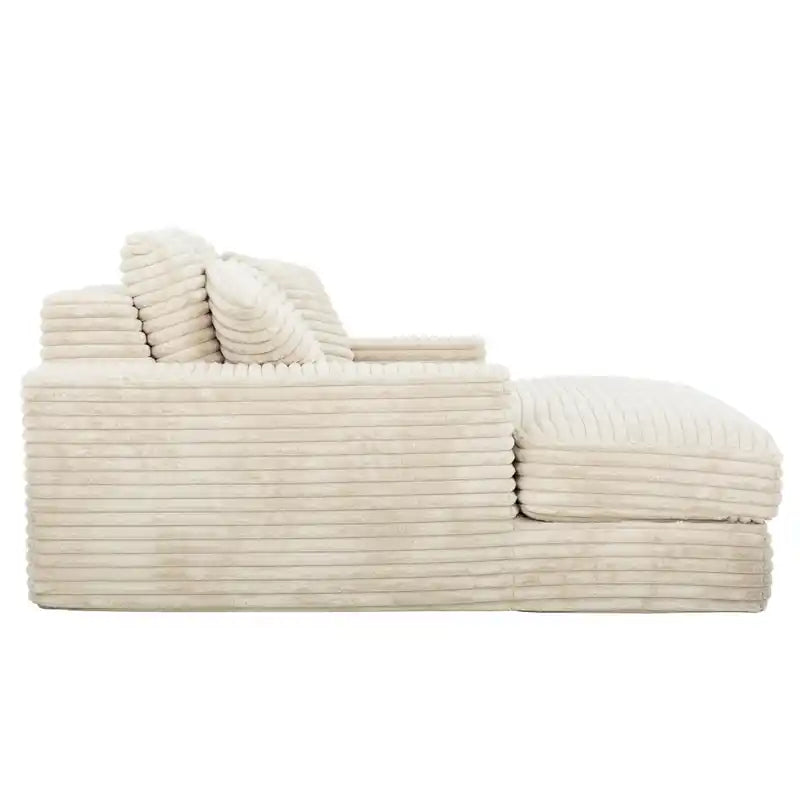 Banquette longue Sealy de 68 po en mousse Snug avec velours côtelé en fausse fourrure et base à ressorts ensachés – Confort douillet