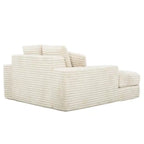 Banquette longue Sealy de 68 po en mousse Snug avec velours côtelé en fausse fourrure et base à ressorts ensachés – Confort douillet