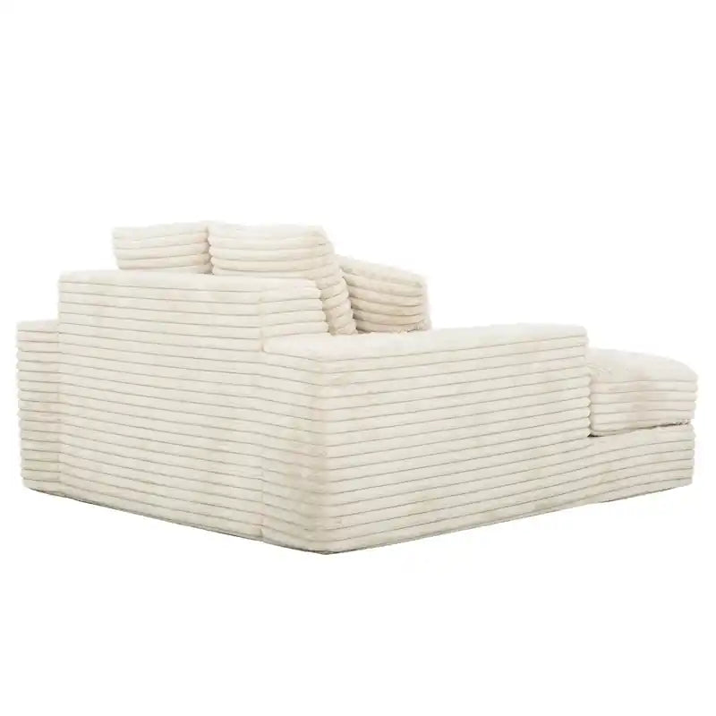 Banquette longue Sealy de 68 po en mousse Snug avec velours côtelé en fausse fourrure et base à ressorts ensachés – Confort douillet