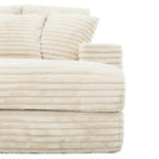 Banquette longue Sealy de 68 po en mousse Snug avec velours côtelé en fausse fourrure et base à ressorts ensachés – Confort douillet