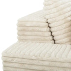 Banquette longue Sealy de 68 po en mousse Snug avec velours côtelé en fausse fourrure et base à ressorts ensachés – Confort douillet