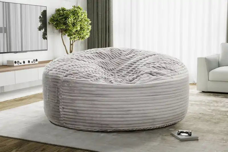 Pouf poire Sealy Kade en velours côtelé avec mousse haute densité