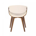 Chaise d'appoint de salle à manger moderne du milieu du siècle en similicuir LumiSource Symphony - Noyer/Crème