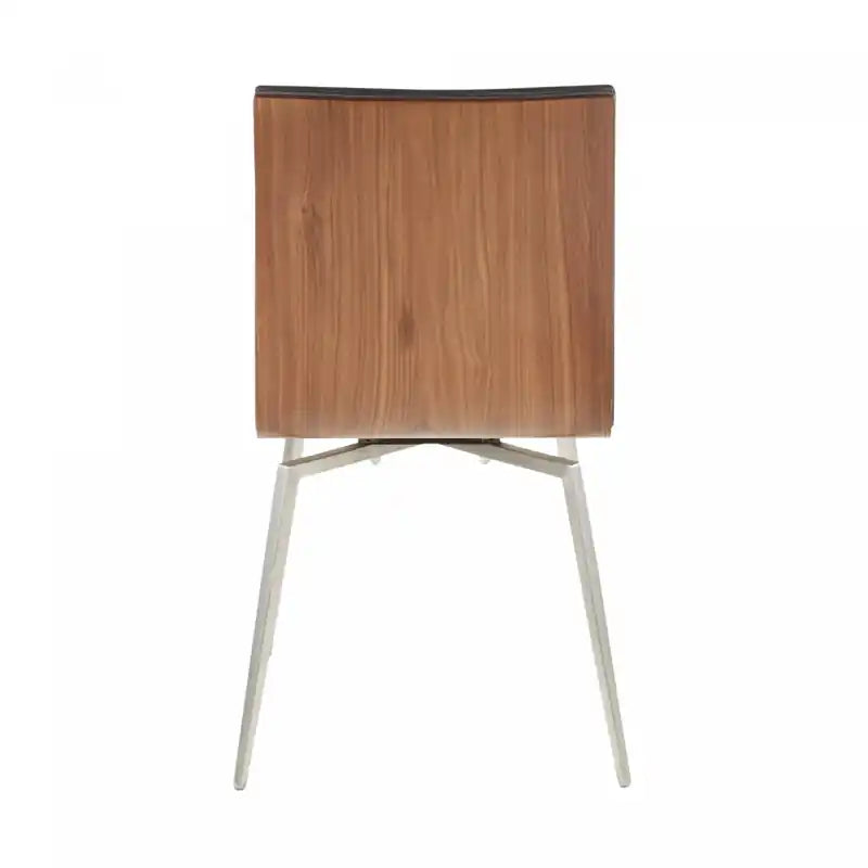 Chaise de salle à manger et d'appoint pivotante contemporaine LumiSource Mason – Similicuir capitonné noir, pieds en acier inoxydable