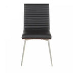 Chaise de salle à manger et d'appoint pivotante contemporaine LumiSource Mason – Similicuir capitonné noir, pieds en acier inoxydable