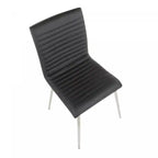 Chaise de salle à manger et d'appoint pivotante contemporaine LumiSource Mason – Similicuir capitonné noir, pieds en acier inoxydable