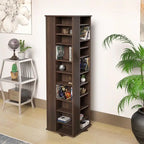 Tour de rangement rotative 4 faces pour CD et médias de 165 cm avec 36 étagères réglables – Peut contenir plus de 1000 CD, Garantie de 5 ans