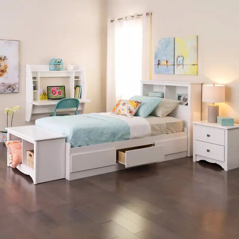 Bureau mural flottant avec rangement, 42,25"L x 19,75"P, garantie de 5 ans