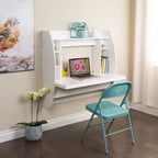Bureau mural flottant avec rangement, 42,25"L x 19,75"P, garantie de 5 ans